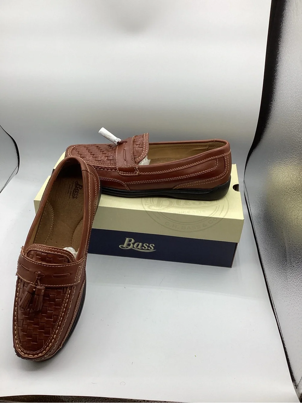 NWT G.H. Bass woven leather loafers, men’s size 12